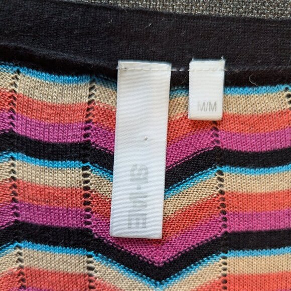 SI-IAE Silk Cashmere Chevron Cardigan | Designer Rainbow Knit - Picture 4 of 12